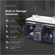 OVE Bailey 60 in. White Bathroom Vanity with White Top