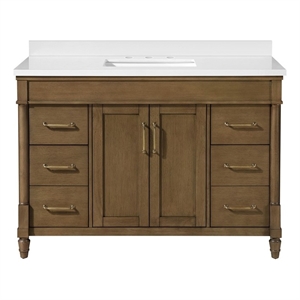Salisbury 48&quot Almond Latte Bathroom Vanity with White Countertop