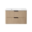 Amara 36 in. Sahara Birch Vanity with White Top and Matte Black Hardware