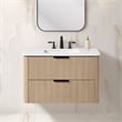 Amara 36 in. Sahara Birch Vanity with White Top and Matte Black Hardware