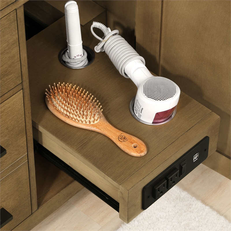 Athea 42 in. Almond Latte Vanity with Top and Matte Black Hardware