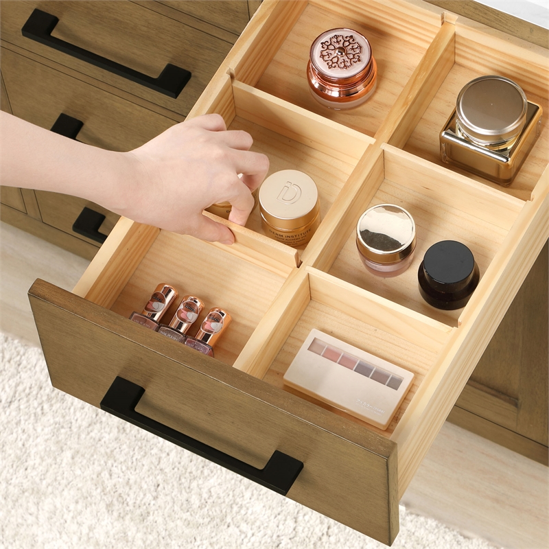Athea 42 in. Almond Latte Vanity with Top and Matte Black Hardware