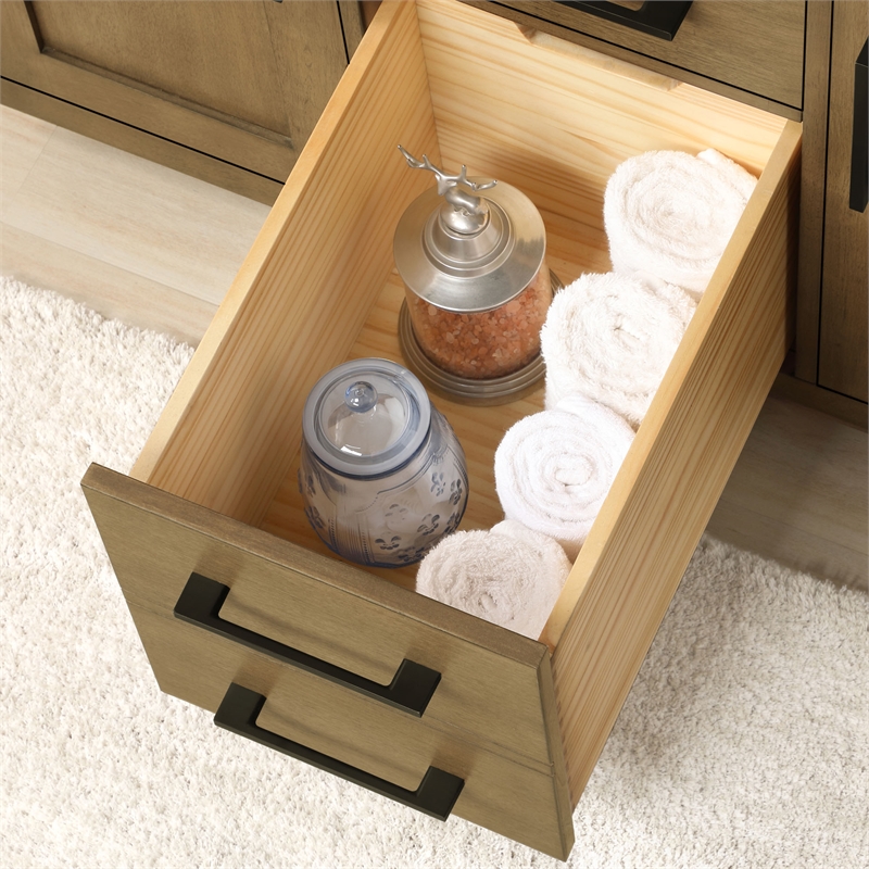 Athea 42 in. Almond Latte Vanity with Top and Matte Black Hardware