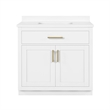 Bailey 36 in. White Vanity with White Top and Brushed Gold Hardware