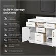 Bailey 48 in. White Vanity with White Top and Brushed Gold Hardware