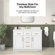 Bailey 48 in. White Vanity with White Top and Brushed Gold Hardware