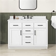 OVE Bailey 48 in. White Bathroom Vanity White Engineered Stone Top