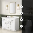 Bailey 48 in. White Vanity with White Top and Brushed Gold Hardware