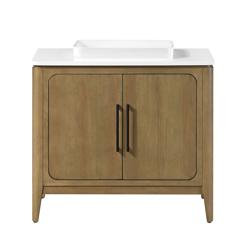 Heidi 36 in. Cortado Bathroom Vanity with White Quartz Top