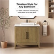 Heidi 36 in. Cortado Bathroom Vanity with White Quartz Top