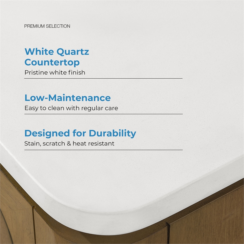 Heidi 36 in. Cortado Bathroom Vanity with White Quartz Top