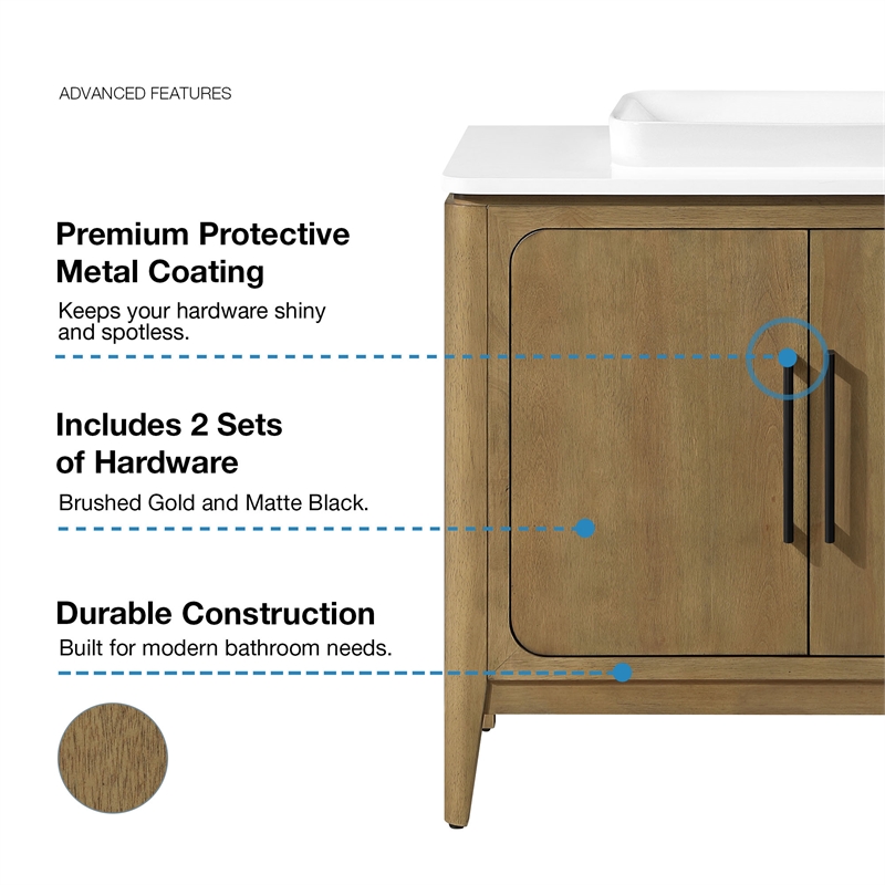 Heidi 36 in. Cortado Bathroom Vanity with White Quartz Top