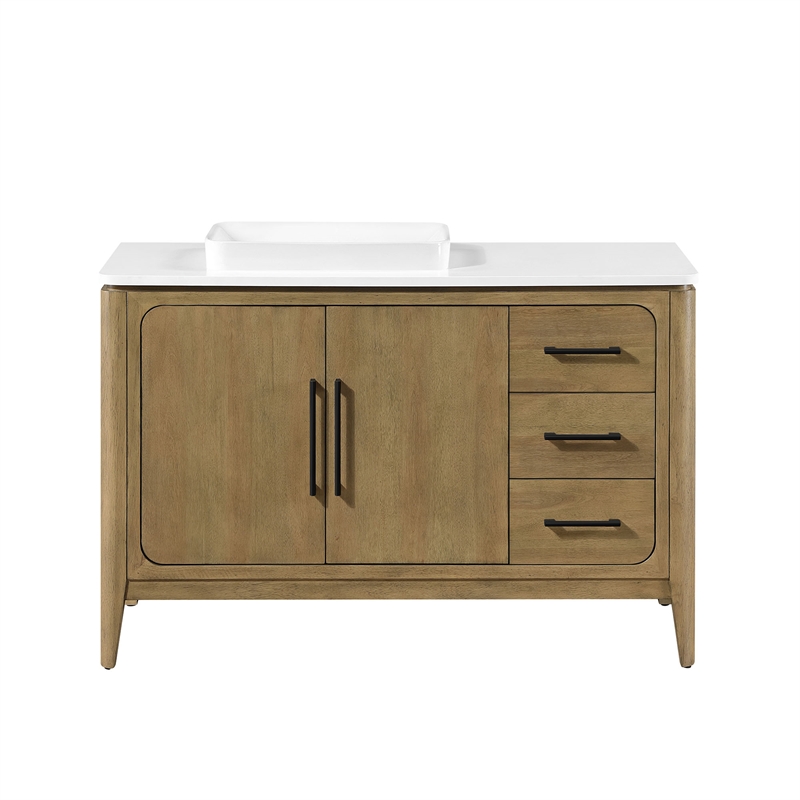 Heidi 48 in. Cortado Bathroom Vanity with White Quartz Top