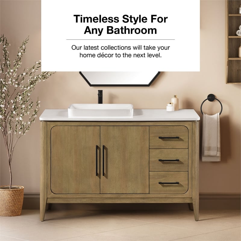 Heidi 48 in. Cortado Bathroom Vanity with White Quartz Top