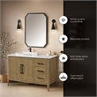Heidi 48 in. Cortado Bathroom Vanity with White Quartz Top
