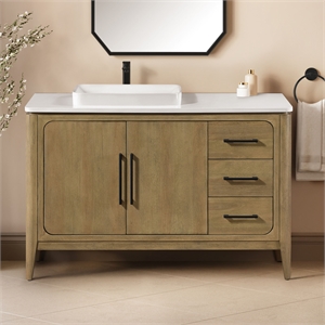 Heidi 48 in. Cortado Bathroom Vanity with White Quartz Top