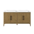 Heidi 60 in. Light Brown Oak Bathroom Vanity with White Countertop