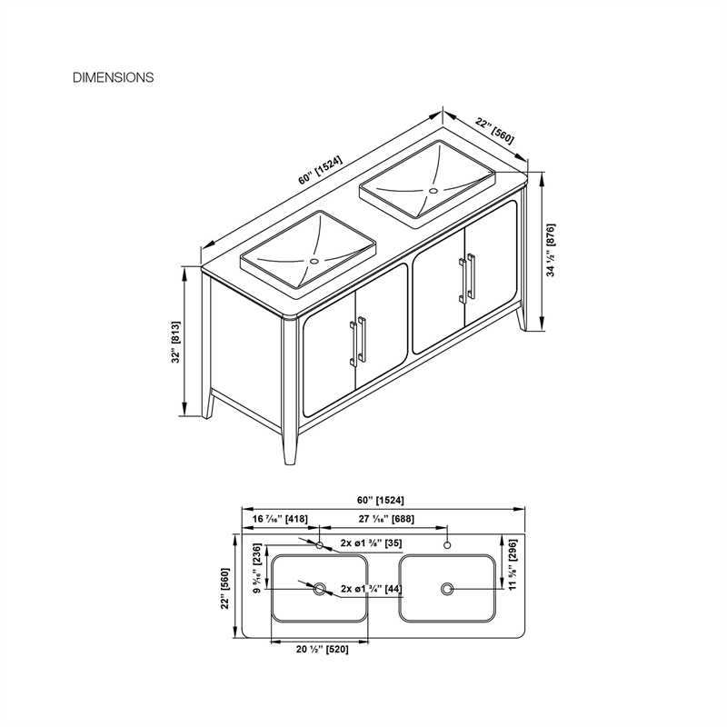 Heidi 60 in. Light Brown Oak Bathroom Vanity with White Countertop
