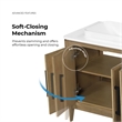 Heidi 60 in. Light Brown Oak Bathroom Vanity with White Countertop