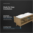 Heidi 60 in. Light Brown Oak Bathroom Vanity with White Countertop