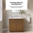 OVE Xander 36 in. Warm Walnut Bathroom Vanity with White Engineered Stone Top