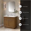 OVE Xander 36 in. Warm Walnut Bathroom Vanity with White Engineered Stone Top