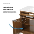 OVE Xander 36 in. Warm Walnut Bathroom Vanity with White Engineered Stone Top