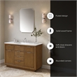 OVE Xander 48 in. Warm Walnut Bathroom Vanity with White Engineered Stone Top