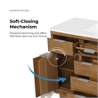OVE Xander 48 in. Warm Walnut Bathroom Vanity with White Engineered Stone Top
