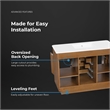 OVE Xander 48 in. Warm Walnut Bathroom Vanity with White Engineered Stone Top