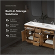 OVE Xander 60 in. Warm Walnut Bathroom Vanity with White Engineered Stone Top