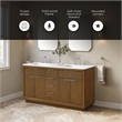 OVE Xander 60 in. Warm Walnut Bathroom Vanity with White Engineered Stone Top