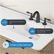 OVE Xander 60 in. Sahara Birch Bathroom Vanity with White Engineered Stone Top