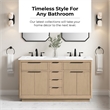 OVE Xander 60 in. Sahara Birch Bathroom Vanity with White Engineered Stone Top