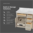 Athea 36 in. Greige Vanity with Top and Brushed Gold Hardware
