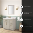 Athea 36 in. Greige Vanity with Top and Brushed Gold Hardware