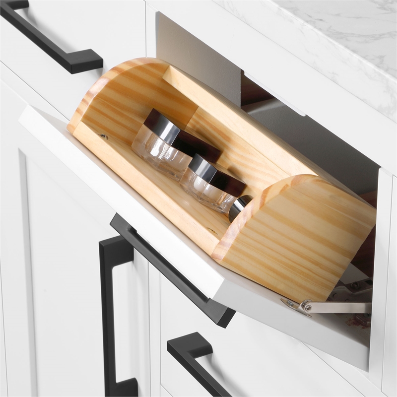 Athea 42 in. White Vanity with Top and Matte Black Hardware