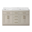 Athea 60 in. Greige Vanity with Top and Brushed Gold Hardware