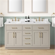Athea 60 in. Greige Vanity with Top and Brushed Gold Hardware