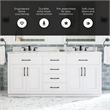 OVE Athea 72 in. White Bathroom Vanity with White Top and Black Hardware