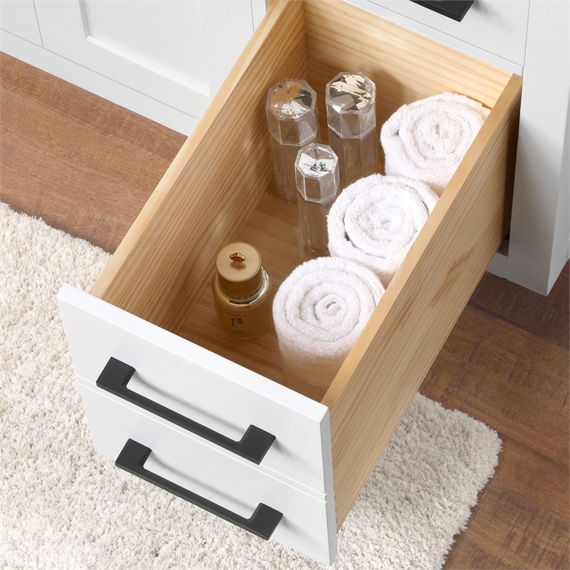 Athea 36 in. White Vanity with Top and Matte Black Hardware