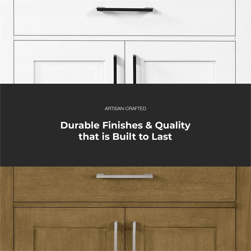 Athea 36 in. White Vanity with Top and Matte Black Hardware