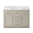 Athea 48 in. Greige Vanity with Top and Brushed Gold Hardware