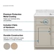 Athea 48 in. Greige Vanity with Top and Brushed Gold Hardware