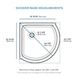 OVE Breeze 40 x 40 x 73 in. Round Corner Shower Kit in Chrome Door Walls and Pan