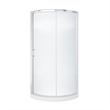 OVE Breeze 33 x 33 x 73 in. Round Shower Kit in Chrome Frosted Door Walls and Pan