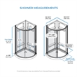 OVE Breeze 33 x 33 x 73 in. Round Shower Kit in Chrome Frosted Door Walls and Pan