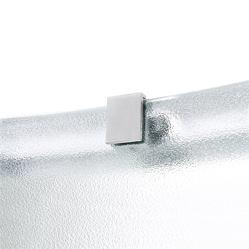 Breeze 40 in Round Corner Shower Kit Satin Nickel Frosted Sliding Door Base