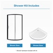 OVE Breeze 33 in. L x 33 in. W x 77 in. H Round Corner Shower Kit in Black with Clear Sliding Door and Shower Base Pan (Walls not Included)