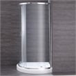 OVE Breeze 40 in. L x 40 in. W x 77 in. H Round Corner Shower Kit in Chrome with Clear Sliding Door and Shower Base Pan (Walls not Included)